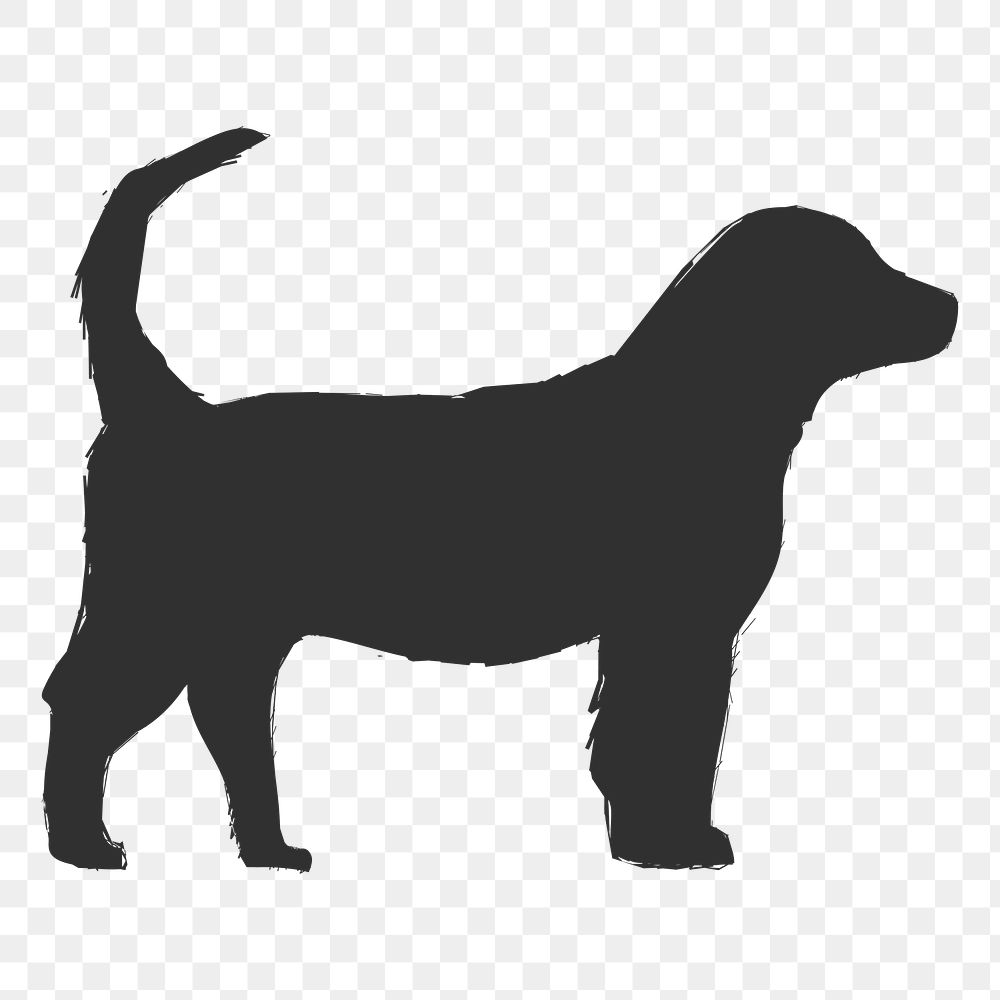 Png shetland sheepdog silhouette, transparent background