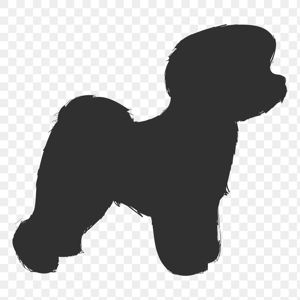 Png shih tzu dog silhouette, transparent background