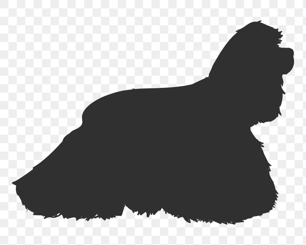 Png spaniel dog silhouette, transparent background