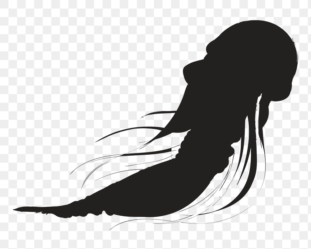 Png jellyfish silhouette transparent background