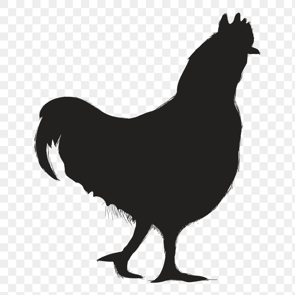 Png chicken silhouette, transparent background