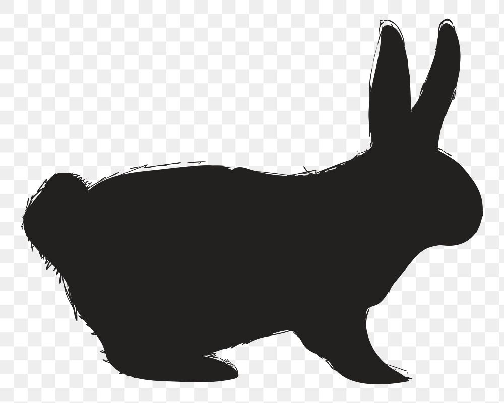 Png rabbit silhouette, transparent background