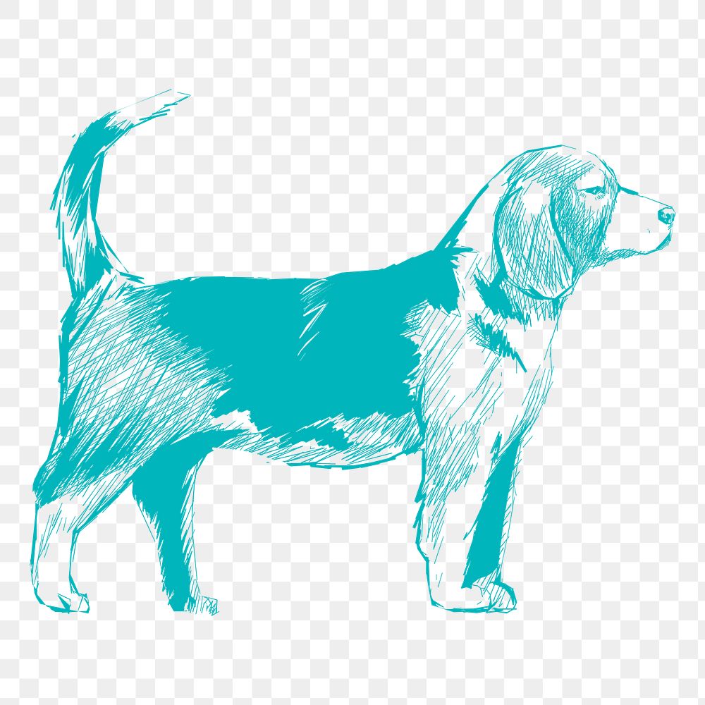 Png dog sketch illustration, transparent background