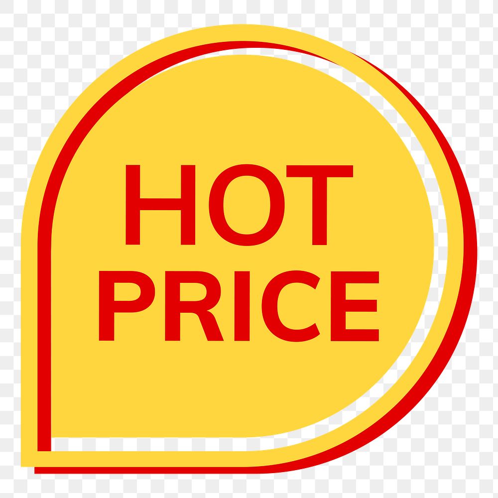 Hot price png badge, transparent background