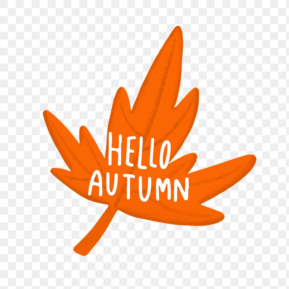 Autumn typography png, transparent background