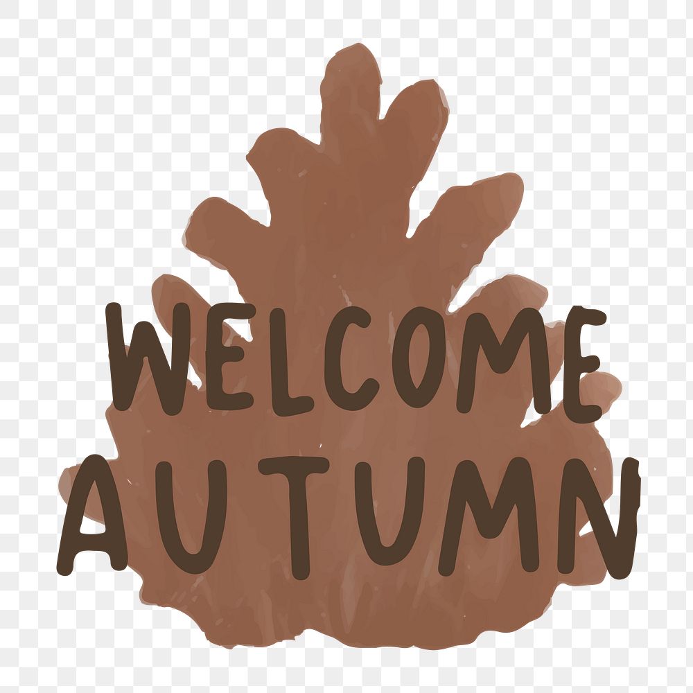 Autumn typography png, transparent background