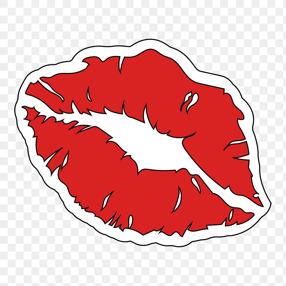 Png Red lipstick element, transparent background