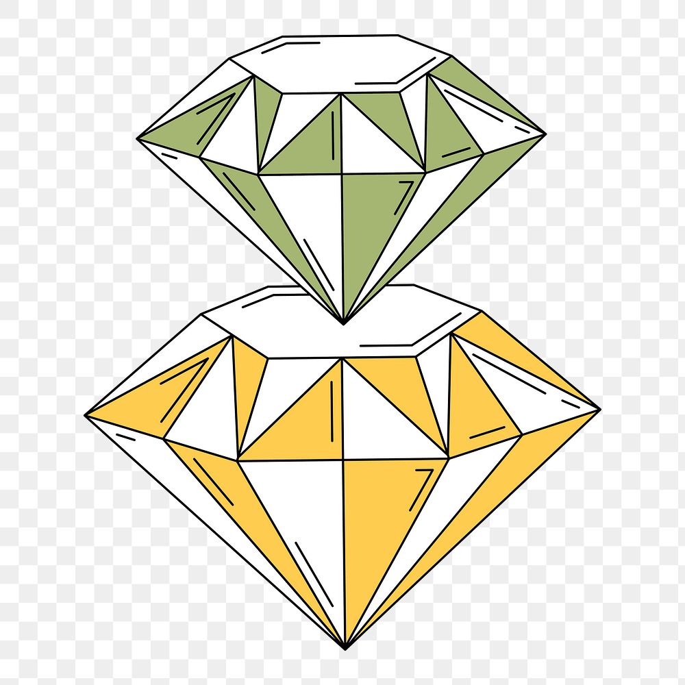 Png cute diamonds element, transparent background