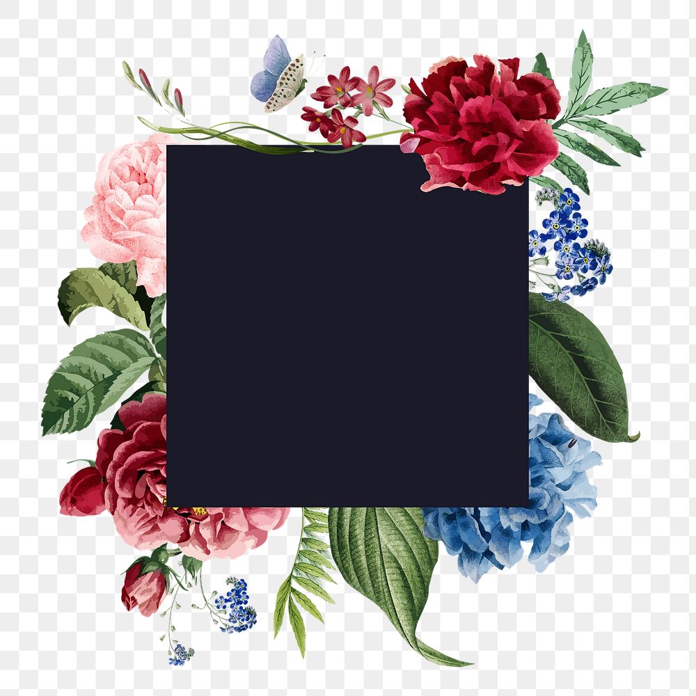 Colorful flower png badge, transparent background
