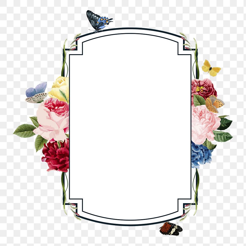 Aesthetic flowers png badge, transparent background