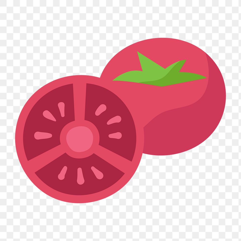 Png red tomatoes doodle sticker, transparent background