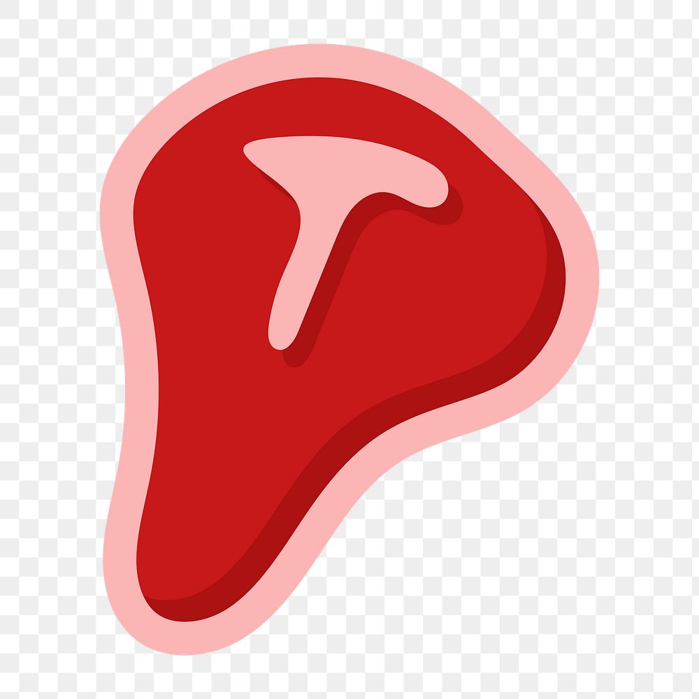 Png  T bone steak sticker, transparent background