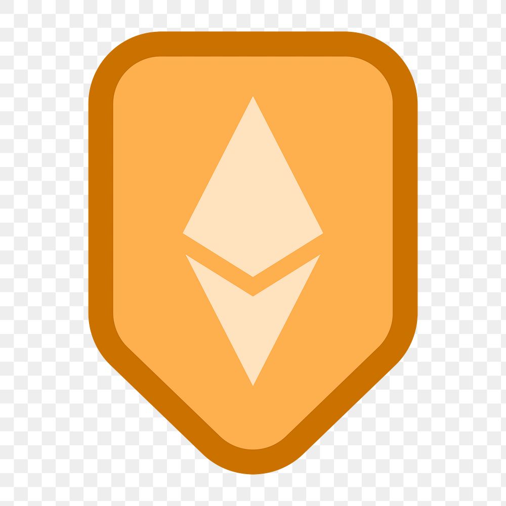 Png orange Ethereum cryptocurrency icon, transparent background. BANGKOK, THAILAND, 1 MARCH 2023