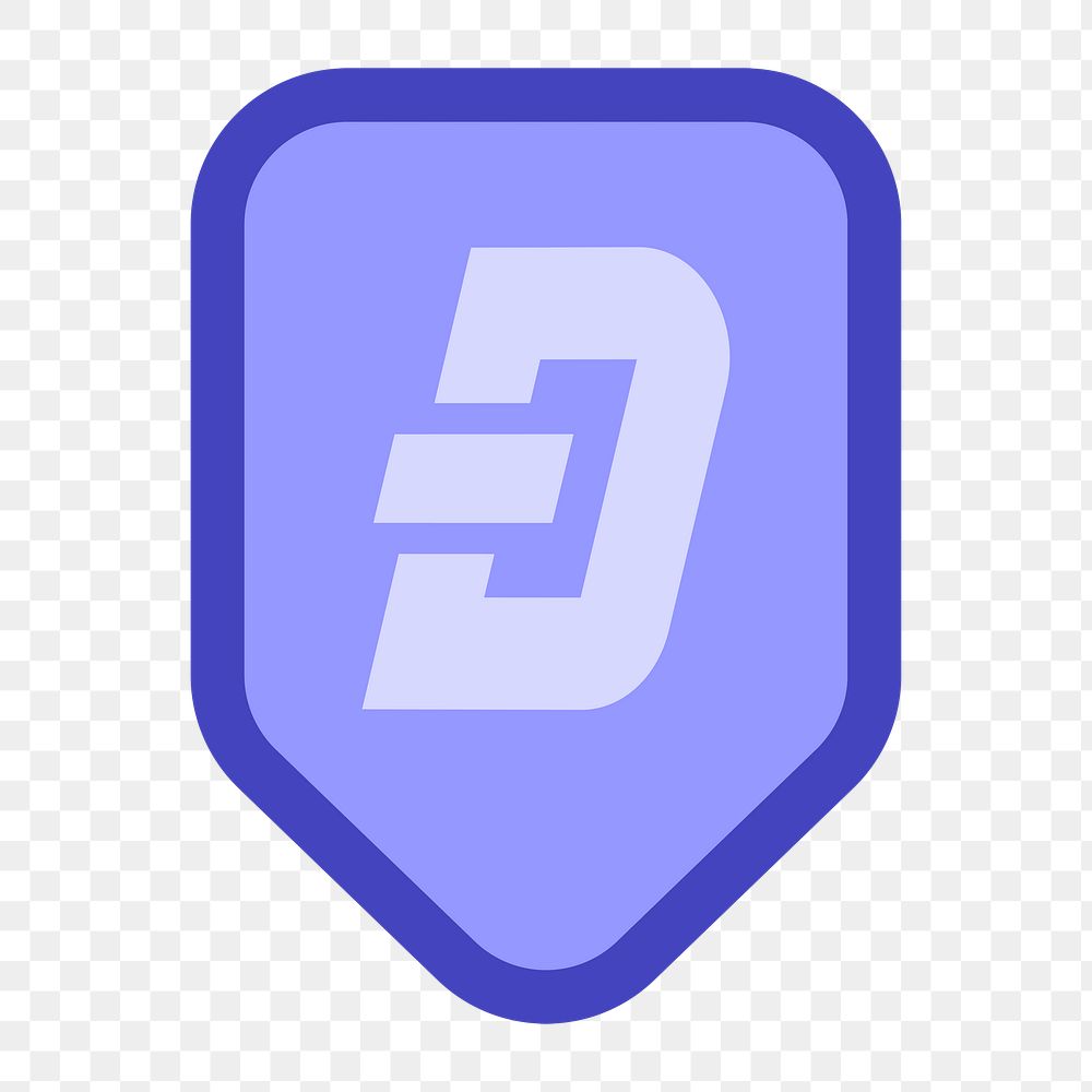 Png purple Dash cryptocurrency icon, transparent background