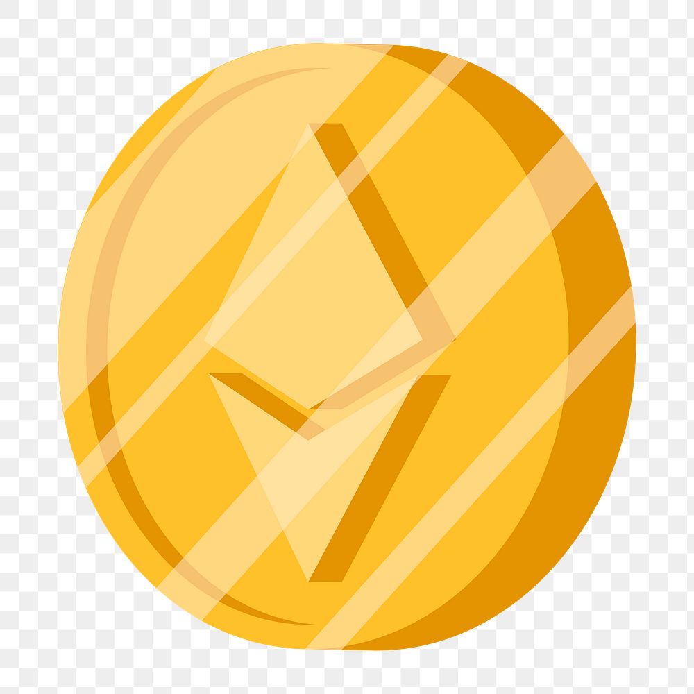 Png gold Ethereum cryptocurrency icon, transparent background. BANGKOK, THAILAND, 1 MARCH 2023