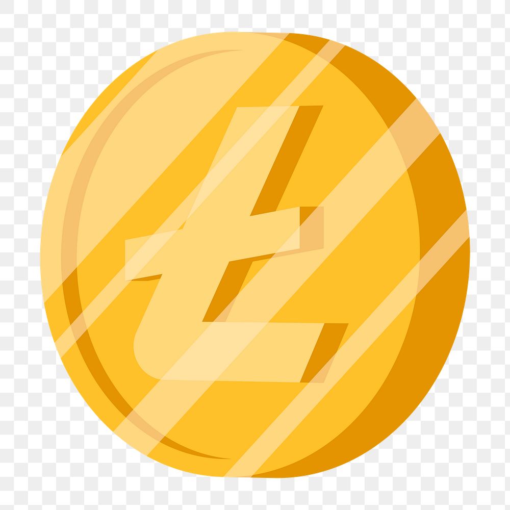 Png gold Litecoin cryptocurrency icon, transparent background. BANGKOK, THAILAND, 1 MARCH 2023