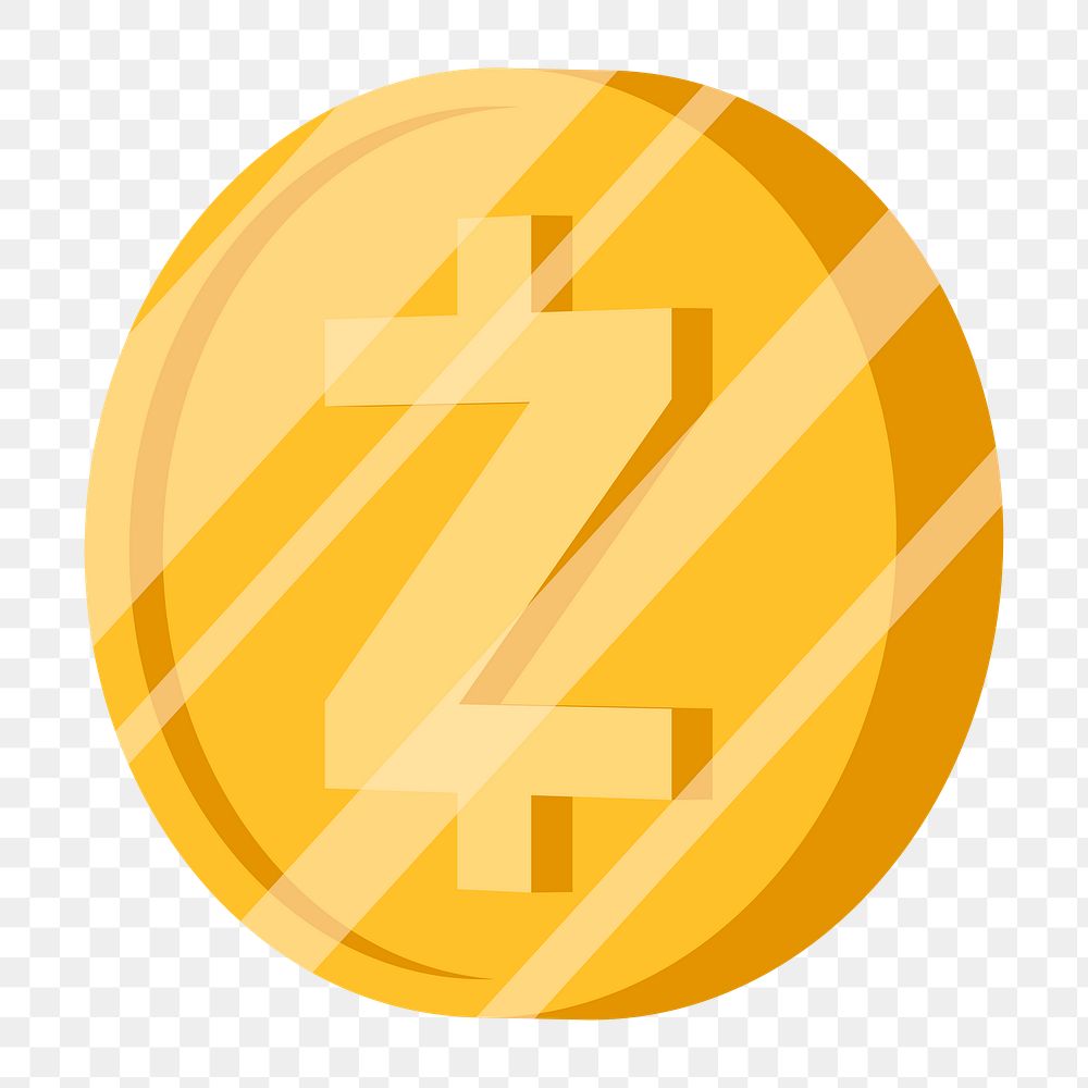 Png gold Zcash cryptocurrency icon, transparent background. BANGKOK, THAILAND, 1 MARCH 2023