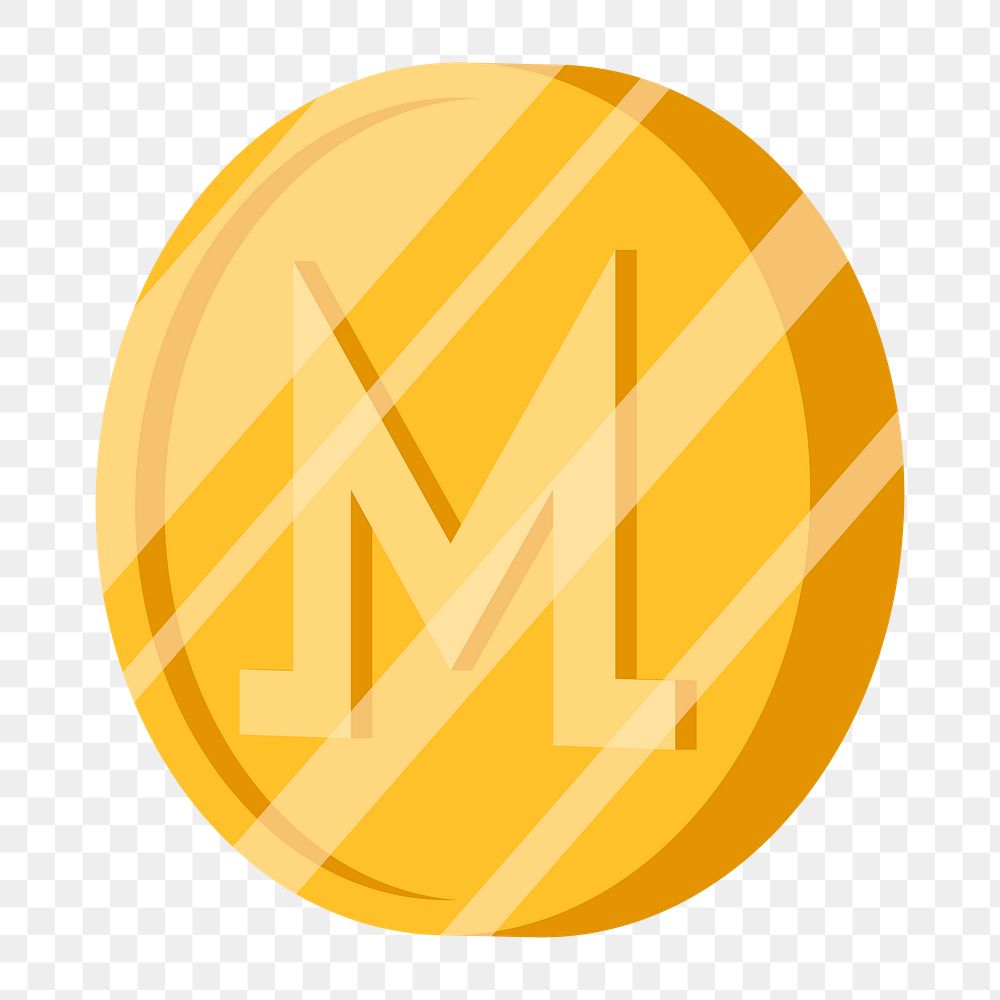 Png gold Monero cryptocurrency icon, transparent background. BANGKOK, THAILAND, 1 MARCH 2023