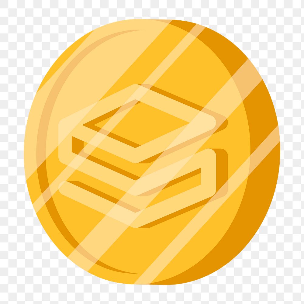 Png gold Stratis cryptocurrency icon, transparent background