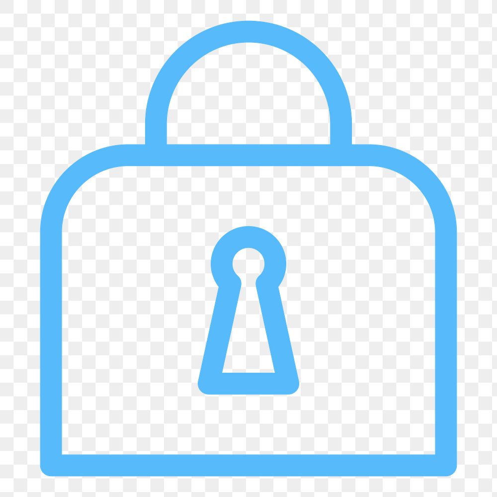 PNG Blue padlock safety icon transparent background