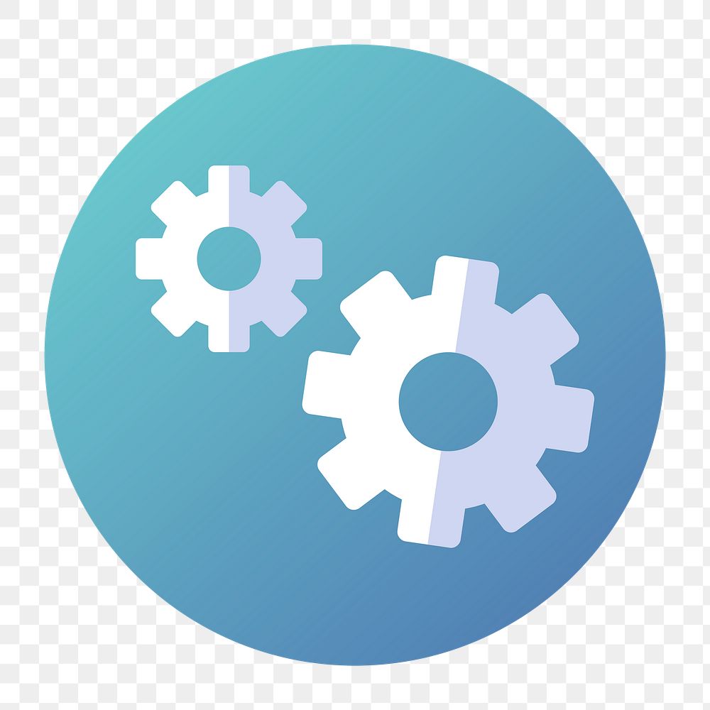 Png blue setting system icon, transparent background