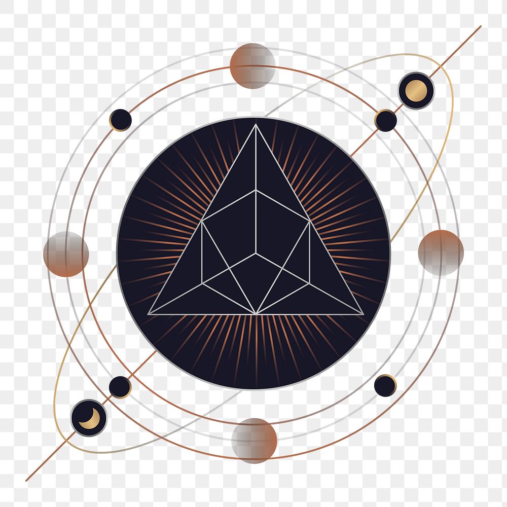 Png Geometric triangle mystic symbol element, transparent background