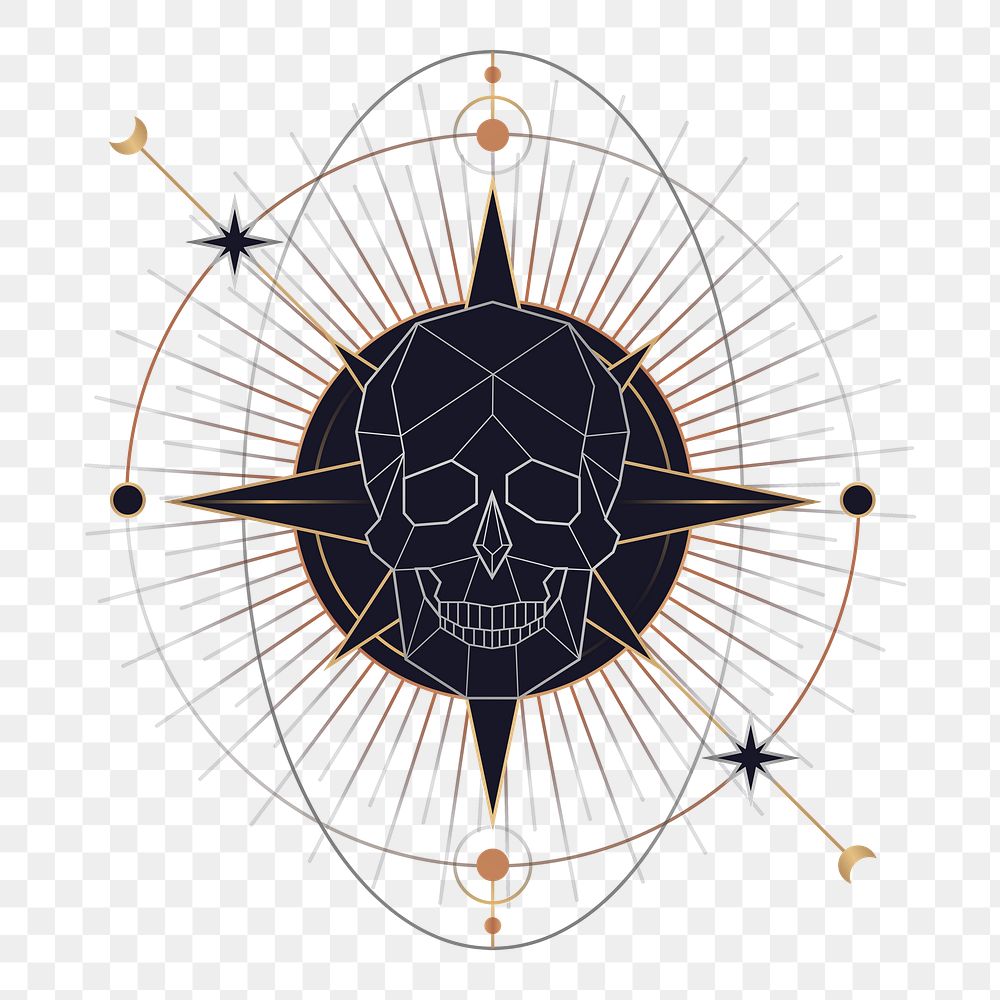 Png Geometric mystic death symbol element, transparent background