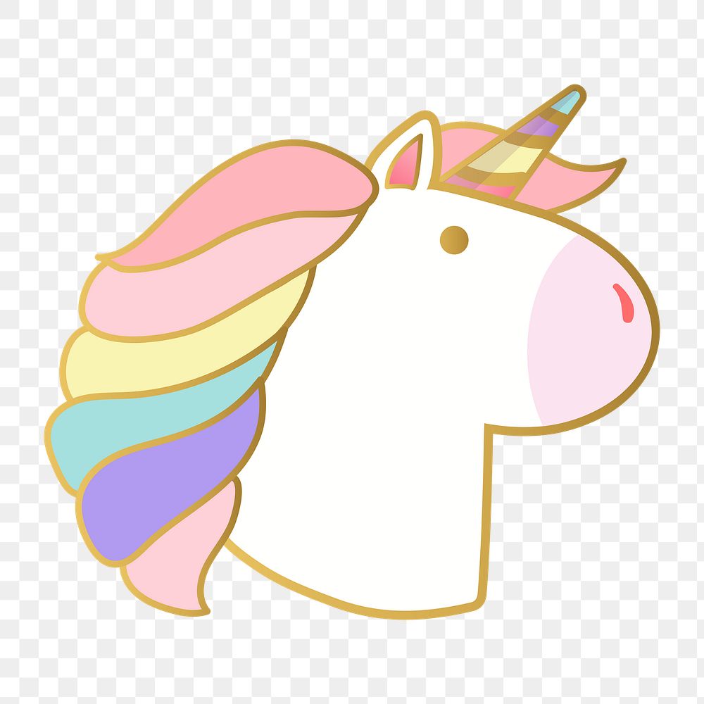 Png Magical rainbow unicorn sticker, transparent background