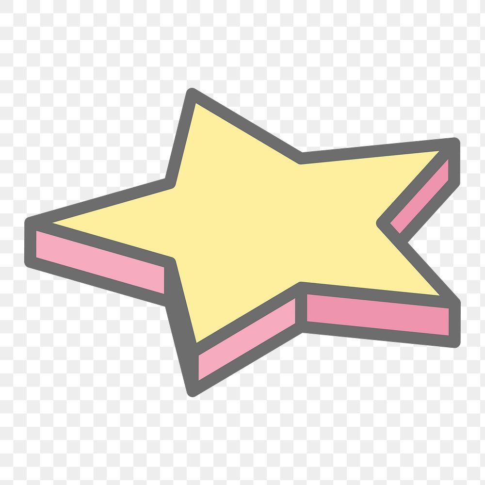Png cute star illustration sticker, transparent background