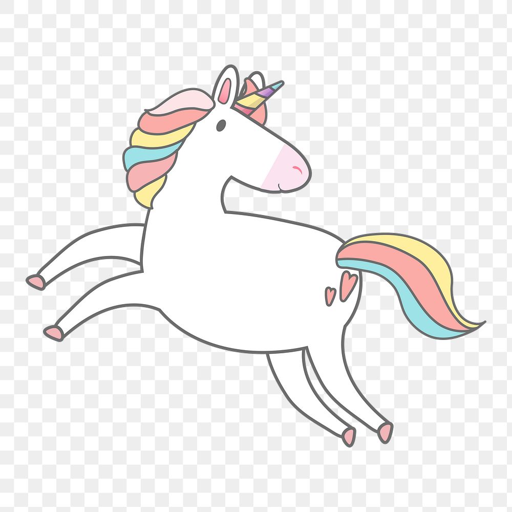 Png cute pastel unicorn sticker, transparent background