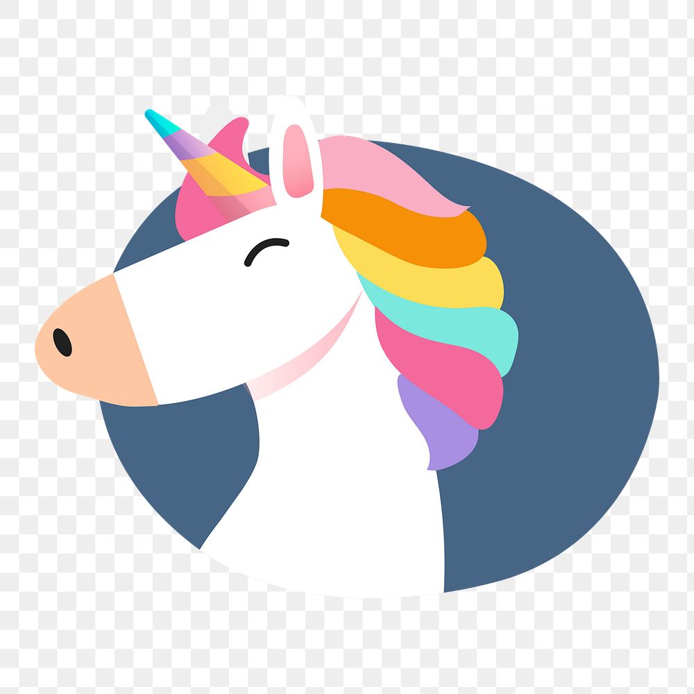 Png cute unicorn illustration sticker, transparent background