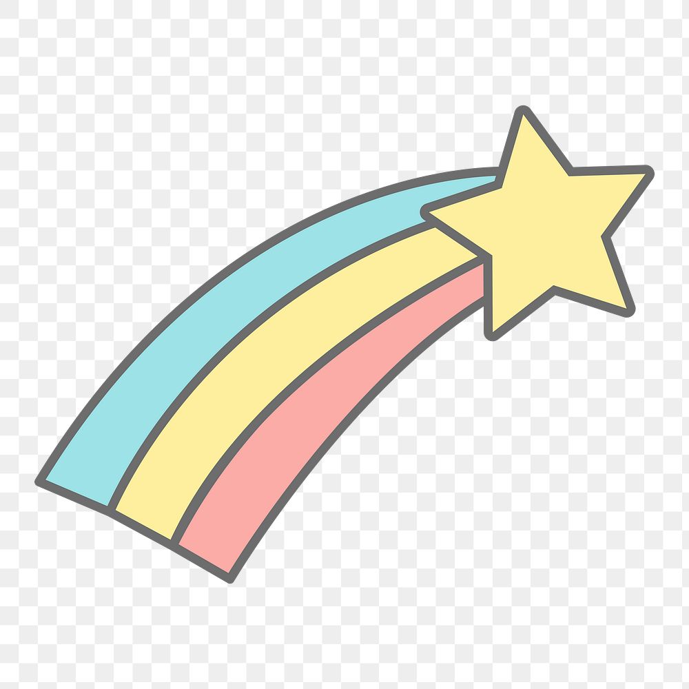 Png cute shooting star sticker, transparent background