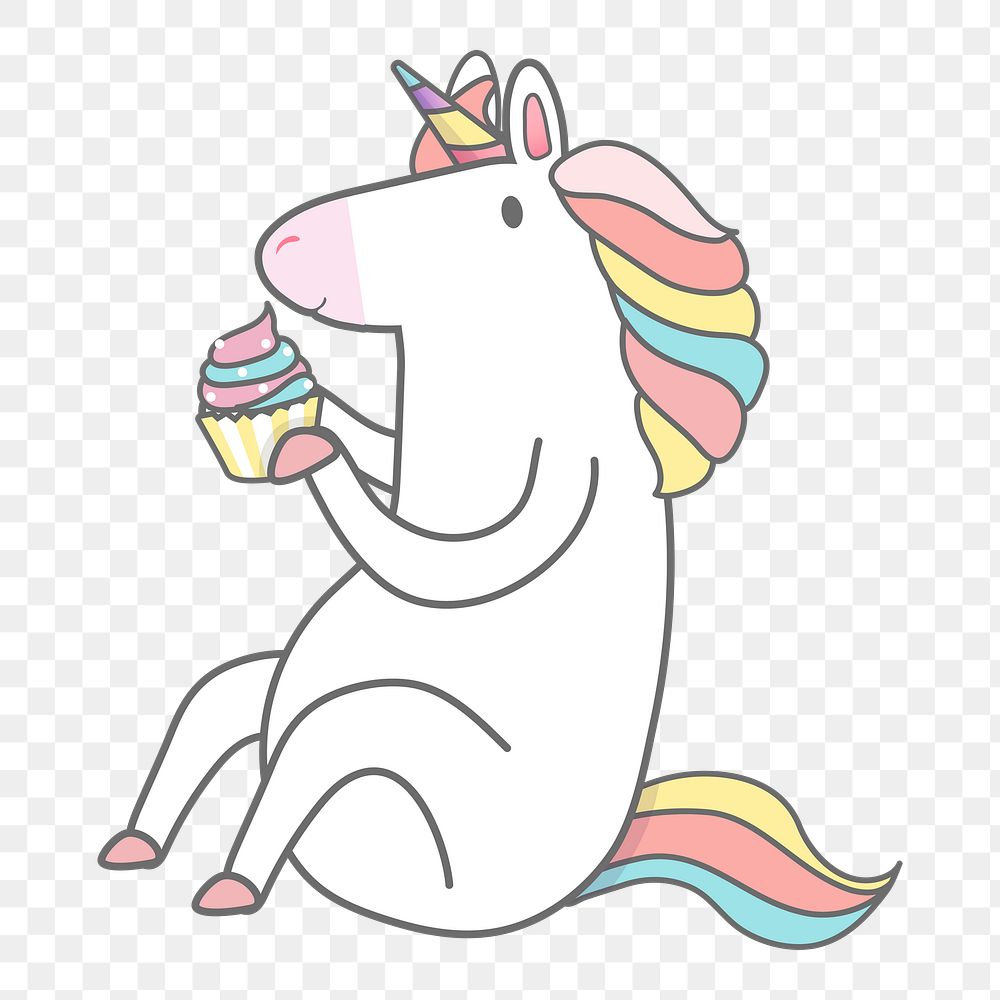 Png cute pastel unicorn sticker, transparent background