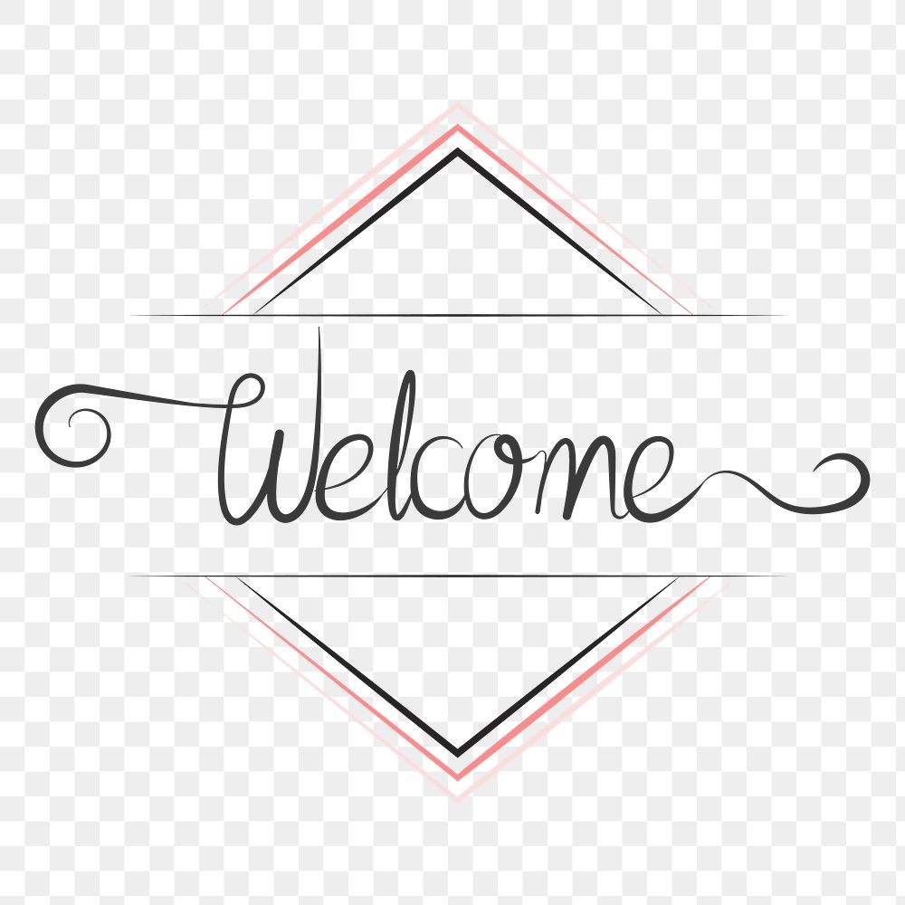 Welcome typography badge png, transparent background