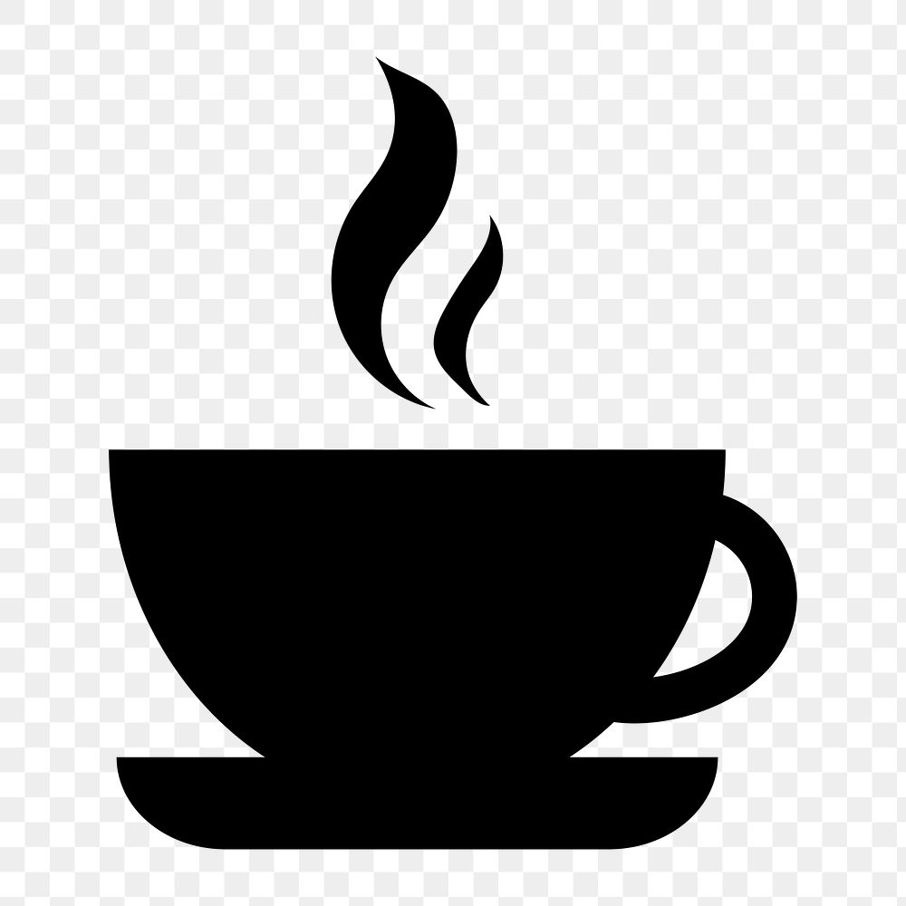 Hot coffee icon png,  transparent background 