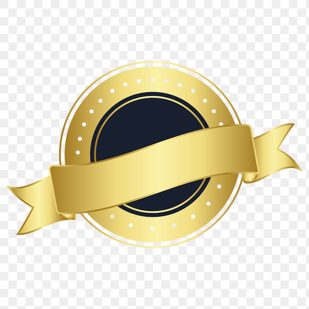 Gold badge png, transparent background