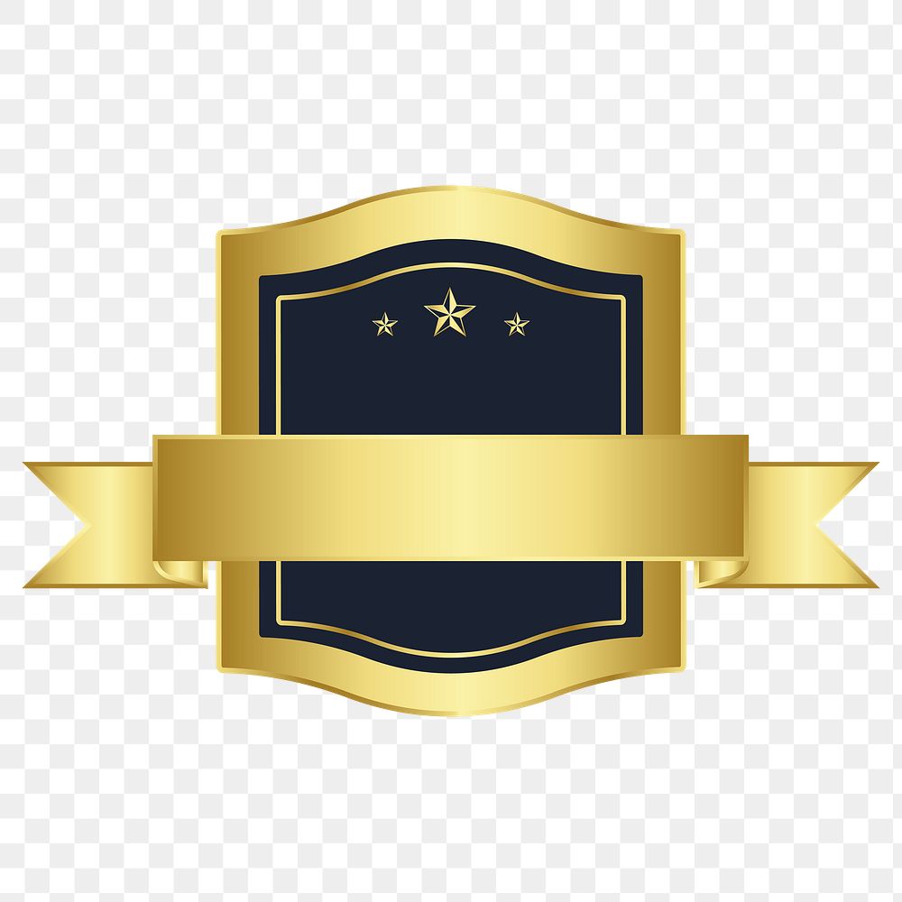 Gold badge png, transparent background