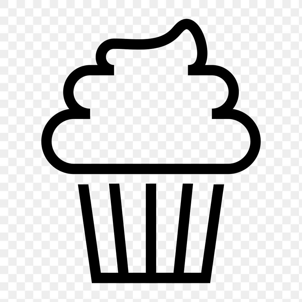 Cupcake icon png,  transparent background 