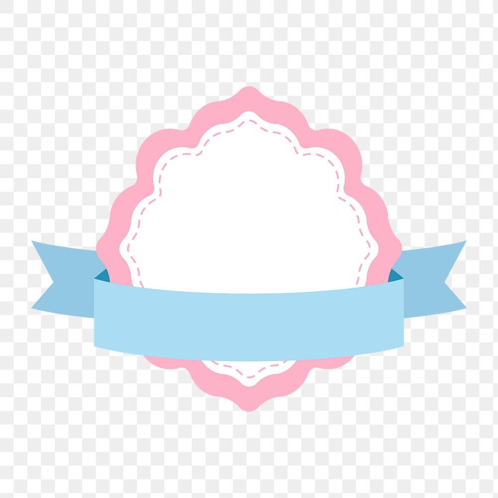 Png cute pastel badge banner, transparent background