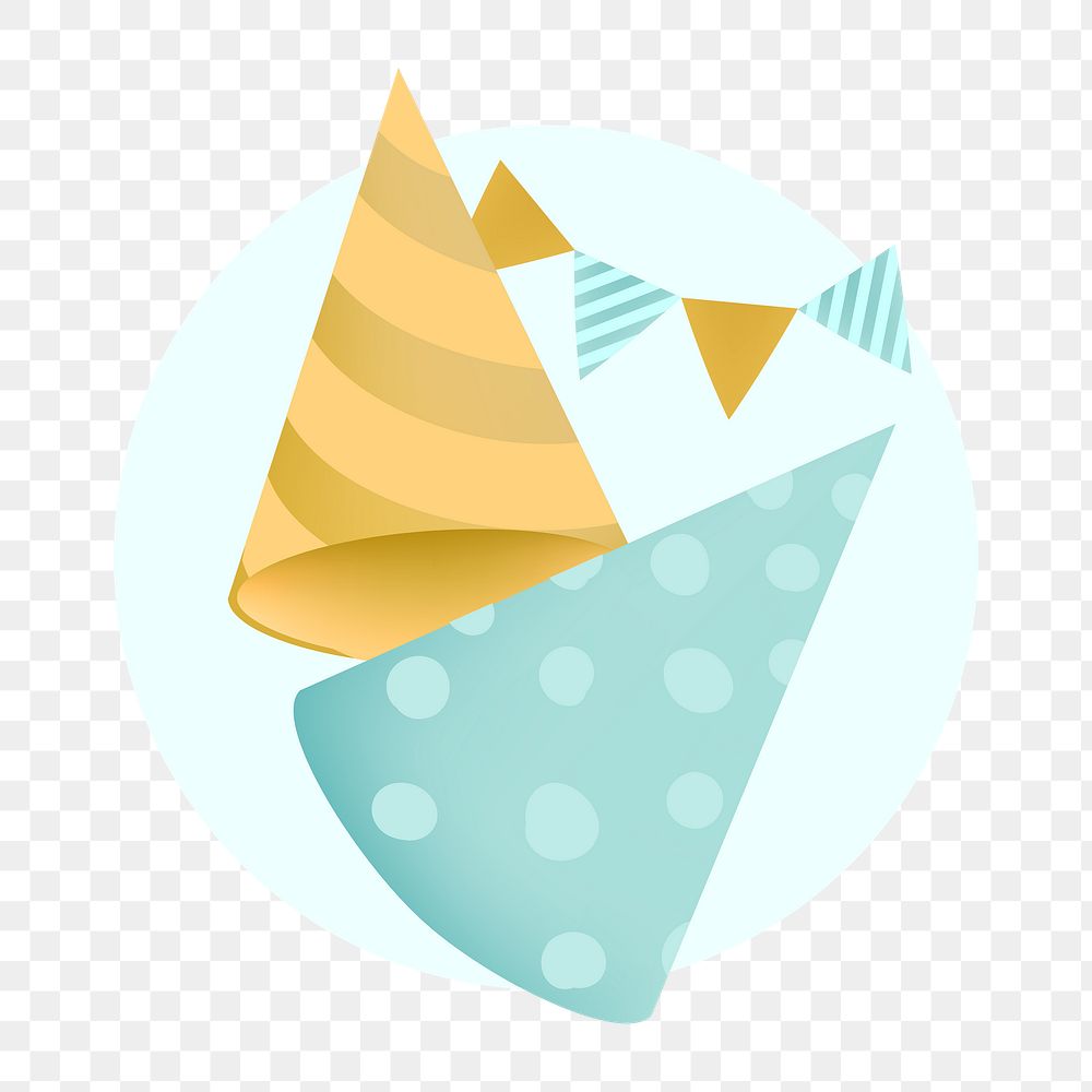 Png cute party hats illustration, transparent background