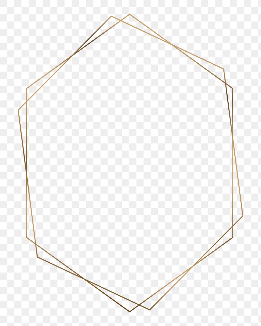 Png golden geometric frame, transparent background