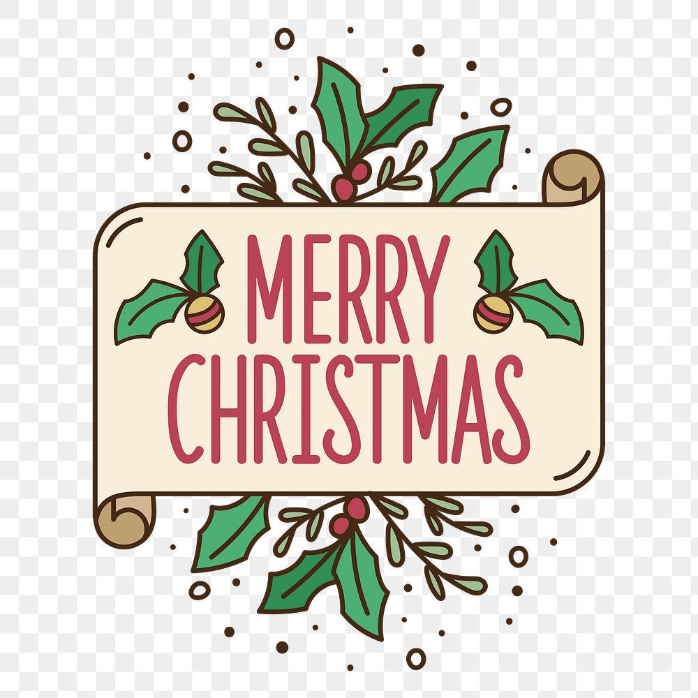Merry Christmas png badge, transparent background