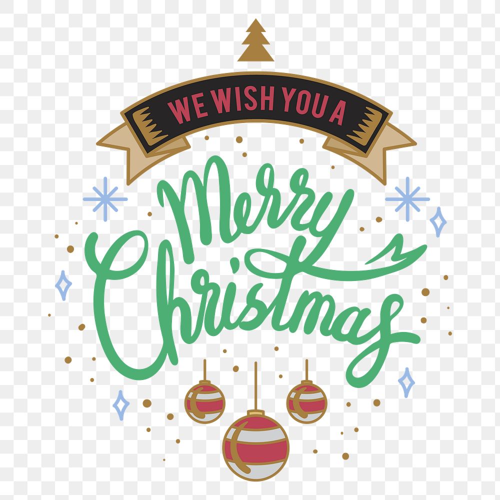 Merry Christmas png badge, transparent background