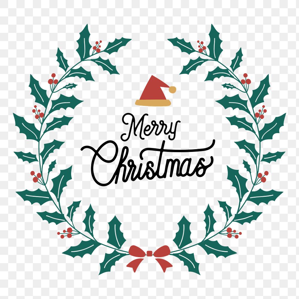 Merry Christmas png badge, transparent background