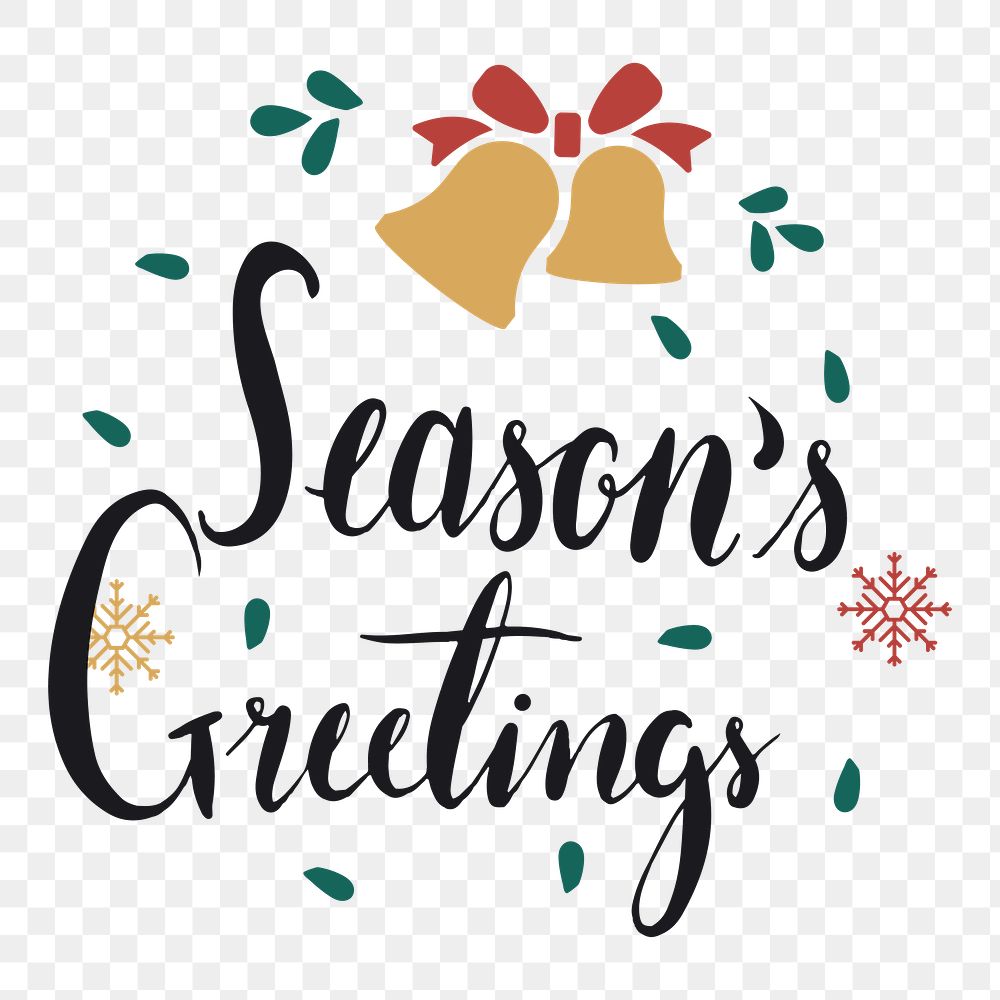 Seasons greetings png badge, transparent background