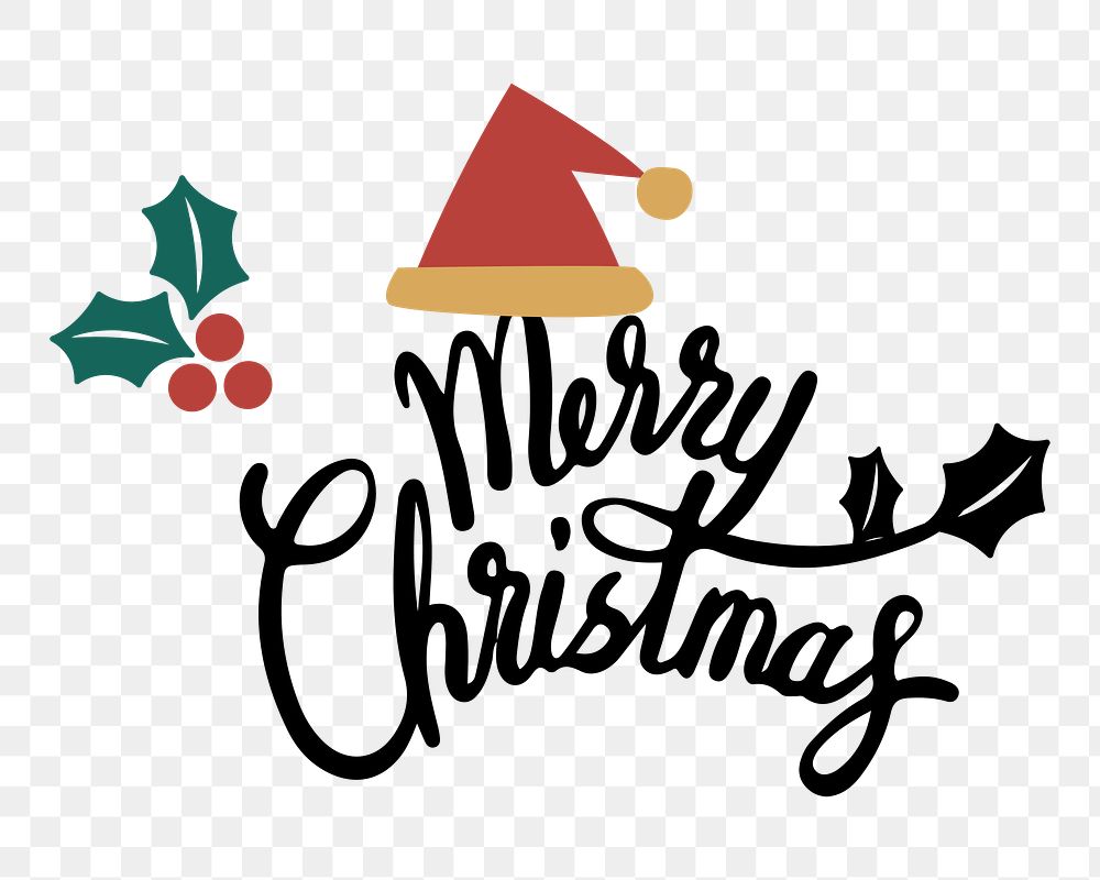 Merry Christmas png badge, transparent background