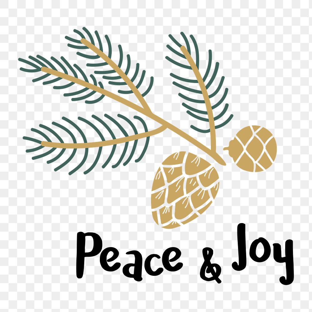 Peace & Joy png badge, transparent background