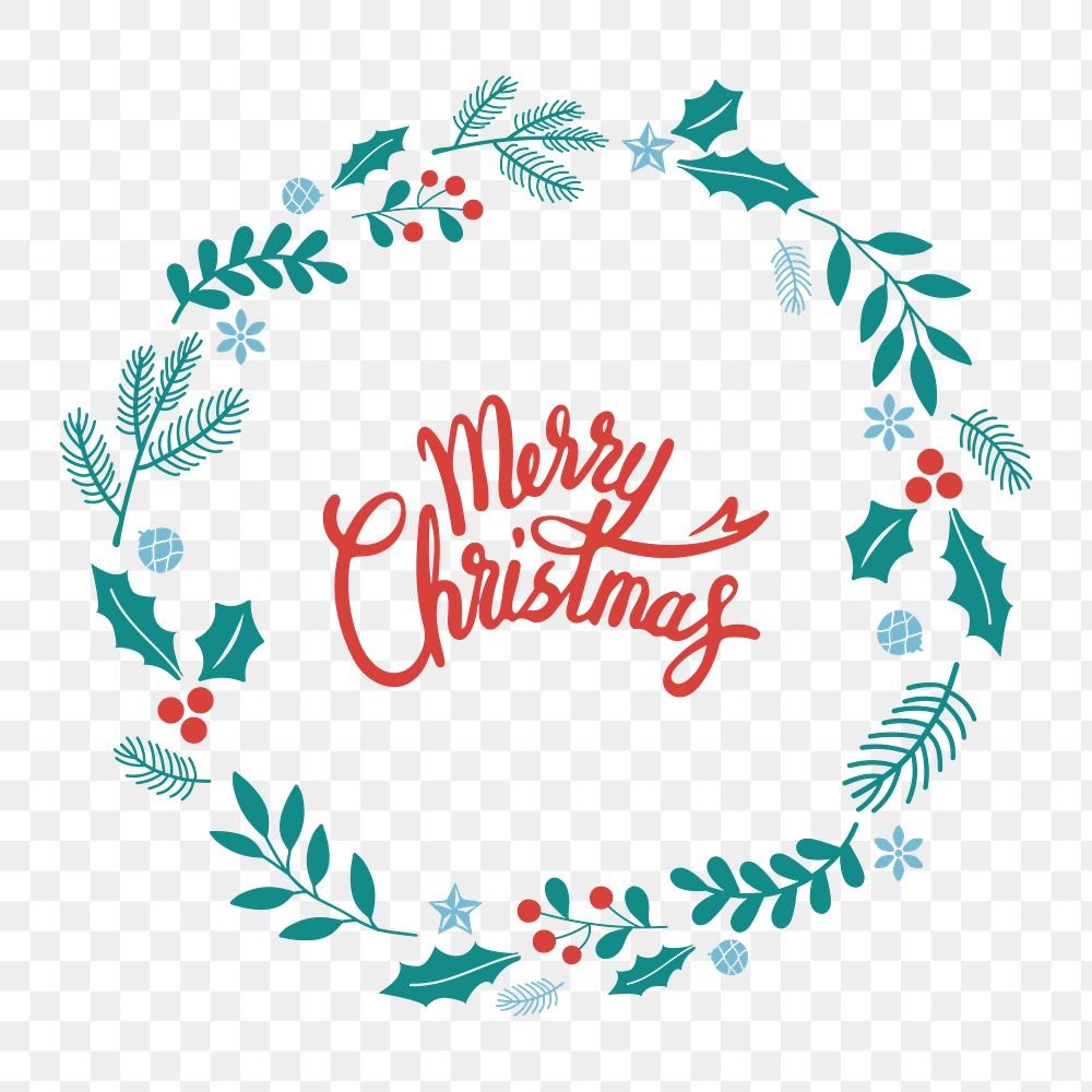 Merry Christmas png badge, transparent background