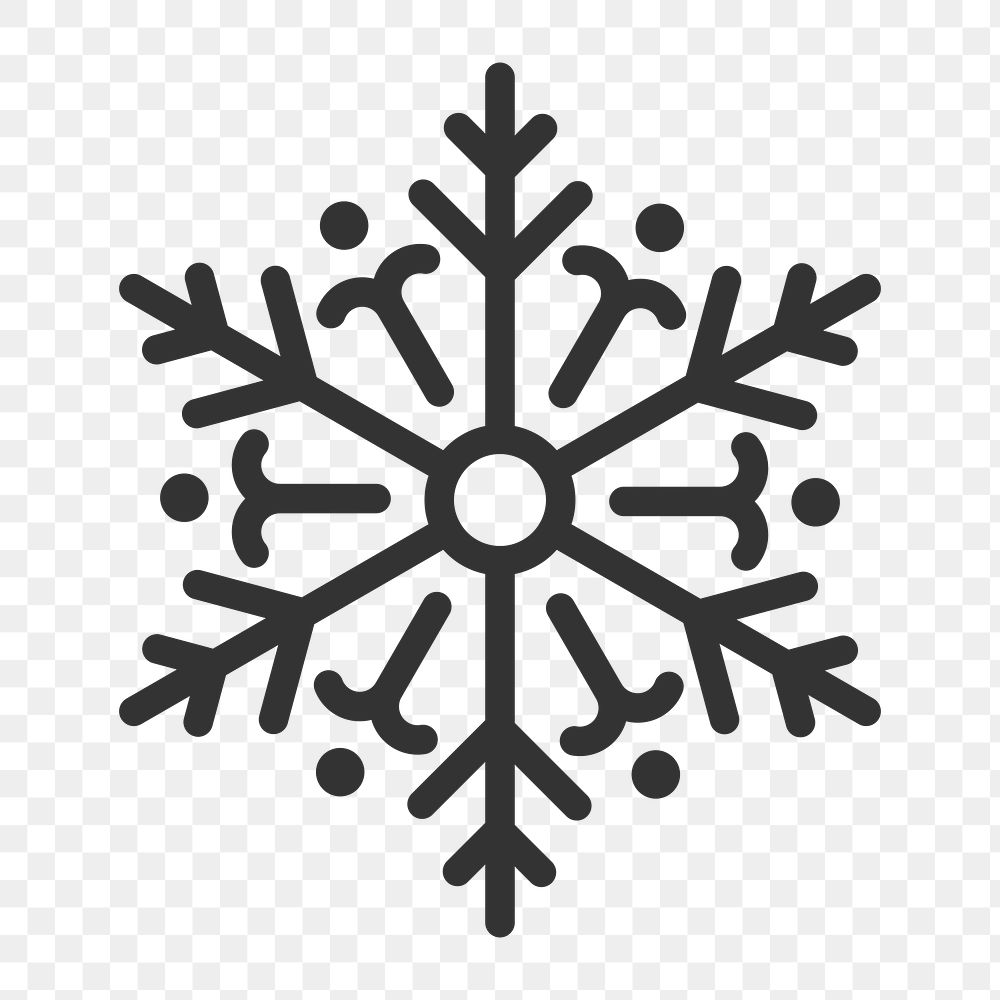 Png single snowflake icon, transparent background