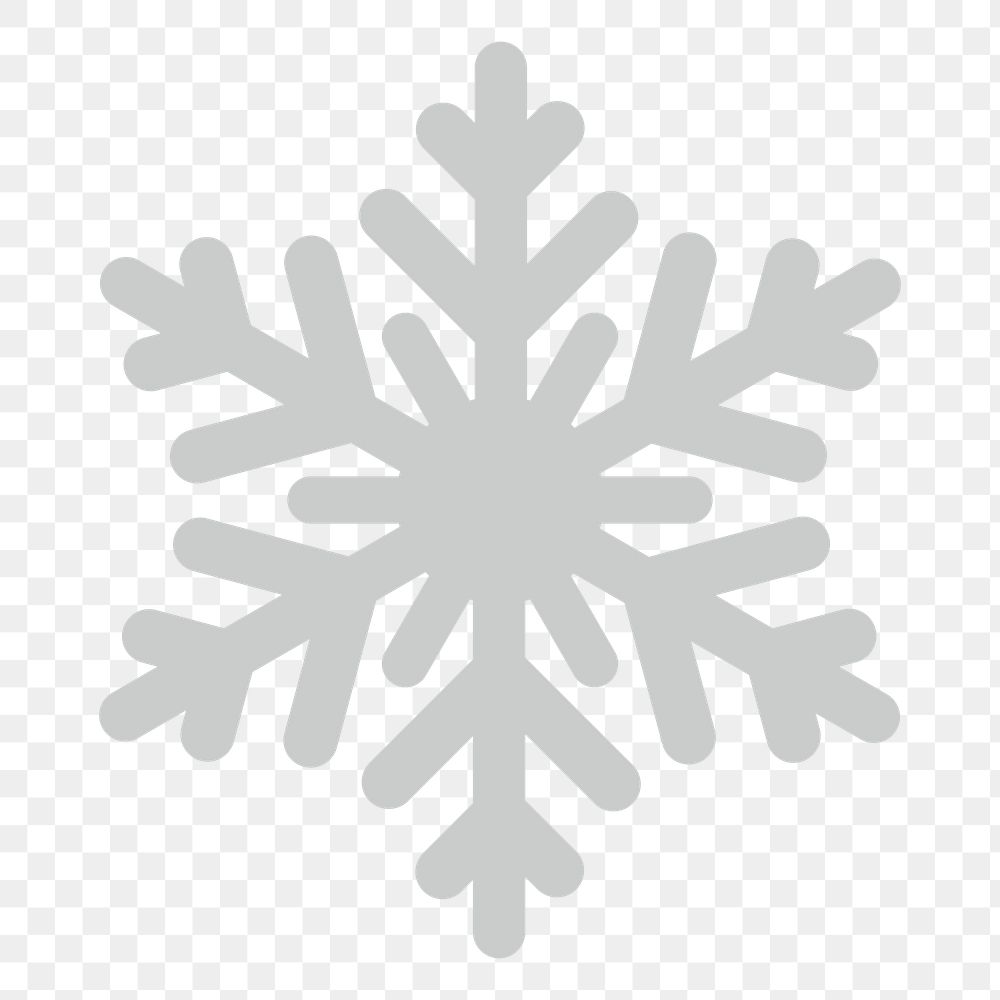 PNG Gray snowflake Christmas holiday decoration icon illustration sticker, transparent background